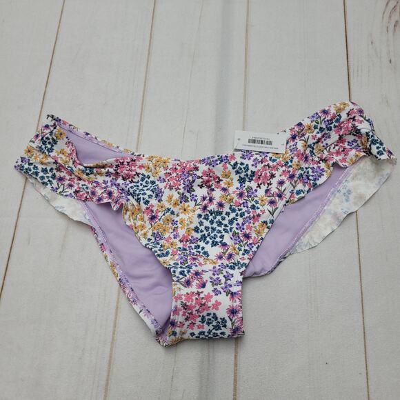 Adore Me Tiffany contour bikini bottoms cheeky ruffle floral print - Picture 1 of 8